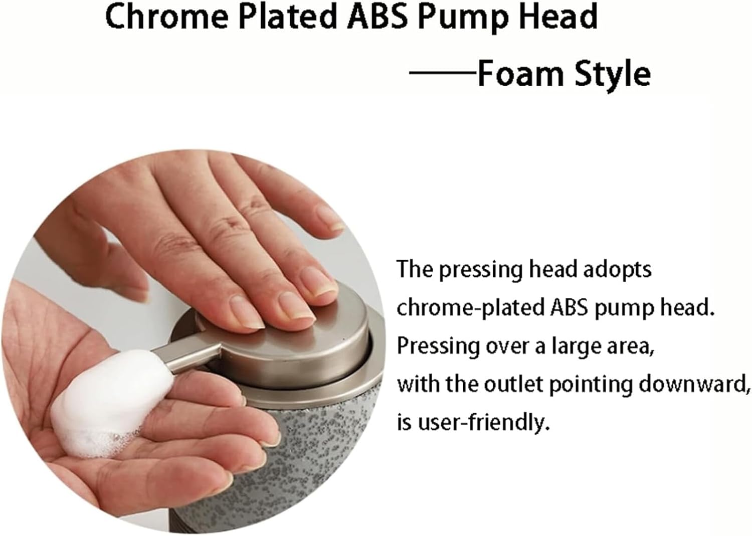 Ceramic Foaming Hand Soap Dispenser with Easy-to-Press Pump White