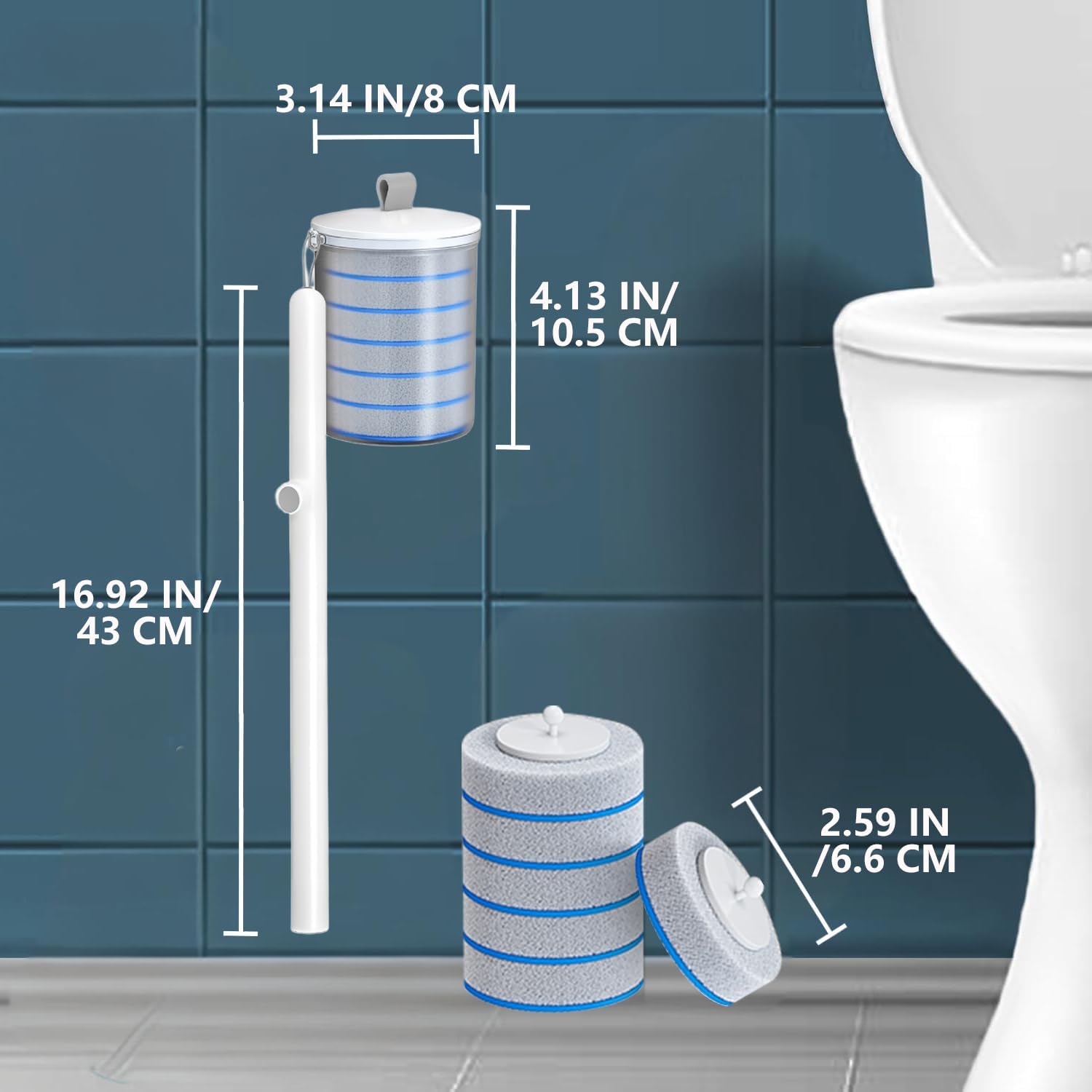 MOPALL 30 Count Toilet Brush Refills for Deep Cleaning