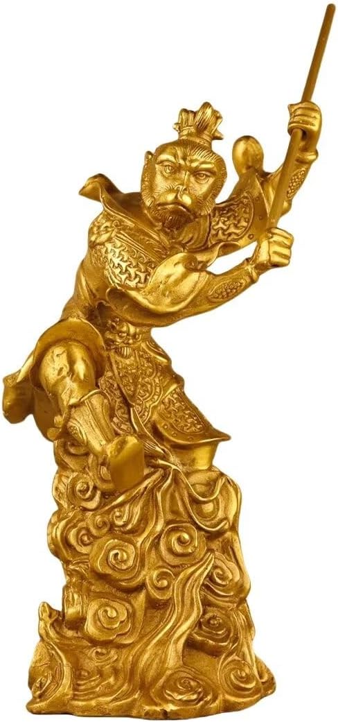 Chinese Brass Monkey King Statue Wukong Figurine Decor