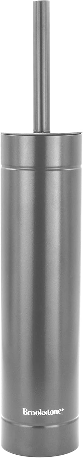 Brookstone Metalic Slim Toilet Brush with Holder