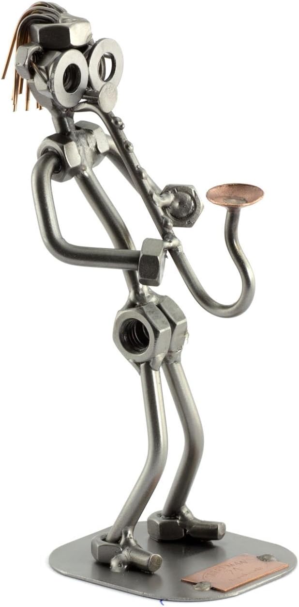 Handmade Saxophone Sculpture Nuts Bolts Metal Ornament