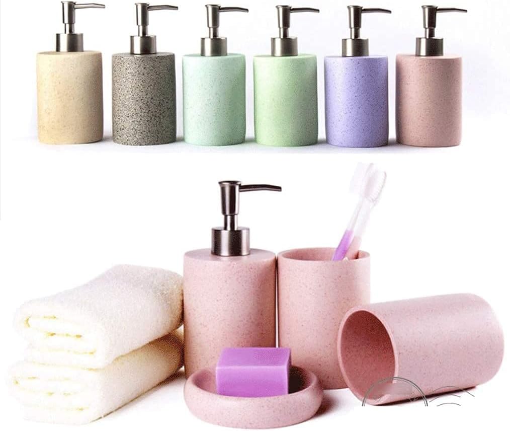 INKTUS 4-Piece Resin Bathroom Dispenser Set 1