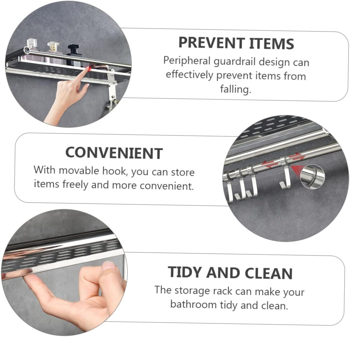 Cabilock Stainless Steel Storage Rack Over Toilet No Drilling 1