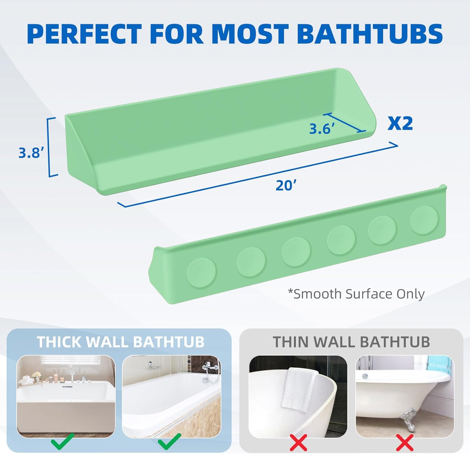 Resseor Splash Guard for Kids Tub - 2 Packs Green