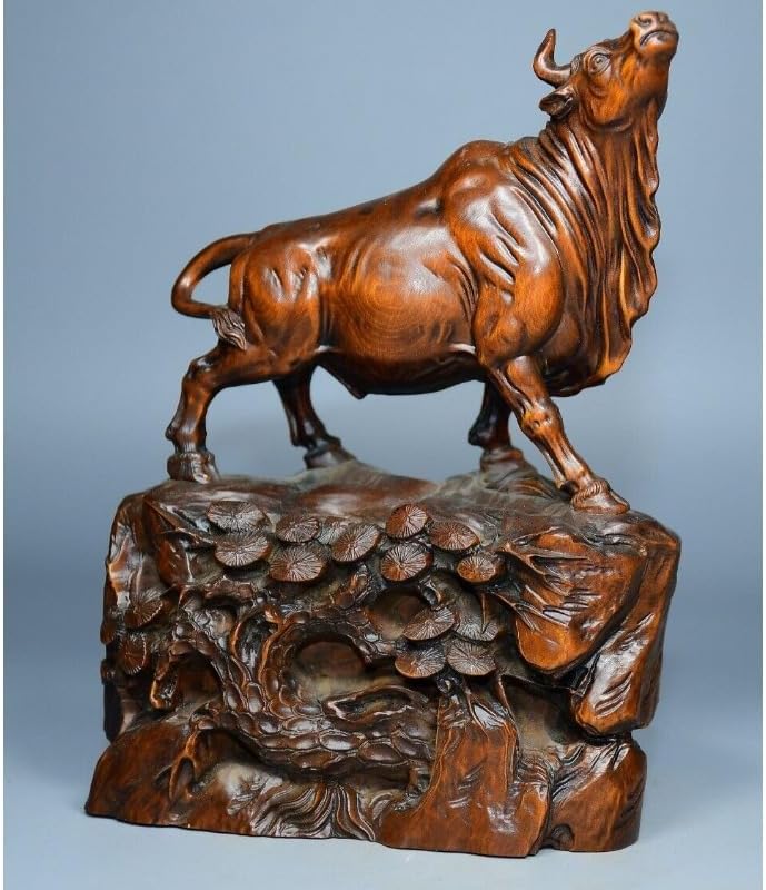 Handcrafted Home Decor Mini Boxwood Zodiac Ox Pine Tree Statue