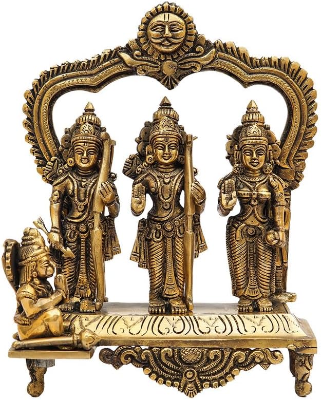 Statuestudio Brass Ram Sita Laxman Hanuman Idol Set 9 Inch