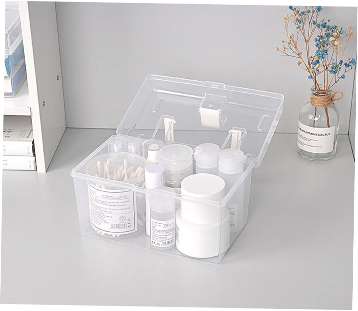 2pcs Plastic Medicine Storage Box Organizer