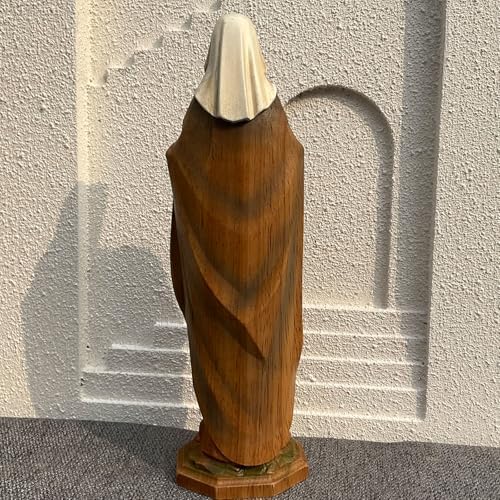 XXLTY Exquisite Solid Wood Virgin Mary Statue with Sacred Heart