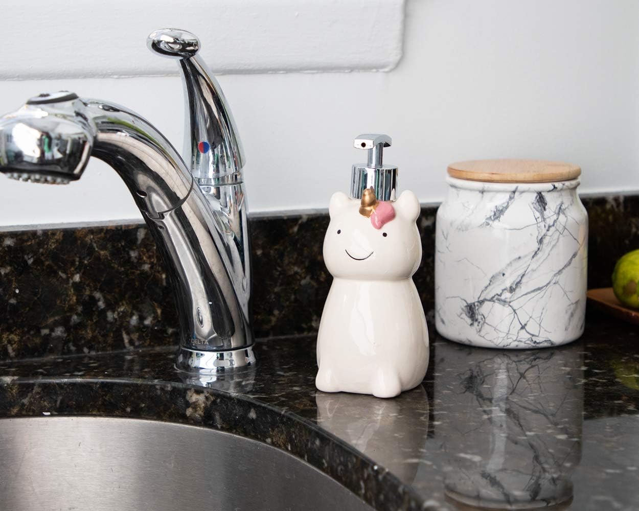 Isaac Jacobs White Ceramic Unicorn Soap Dispenser