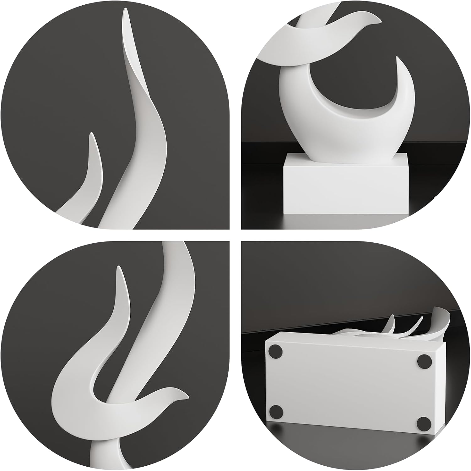 Dosker White Flame Sculptures Home Decor