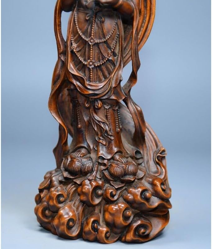 Handcrafted Avalokitesvara Boxwood Buddha Statue