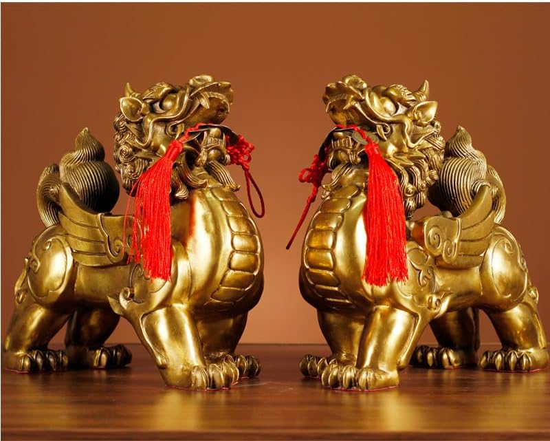 Usoway Pure Bronze Pixiu Pair for Wealth Attraction