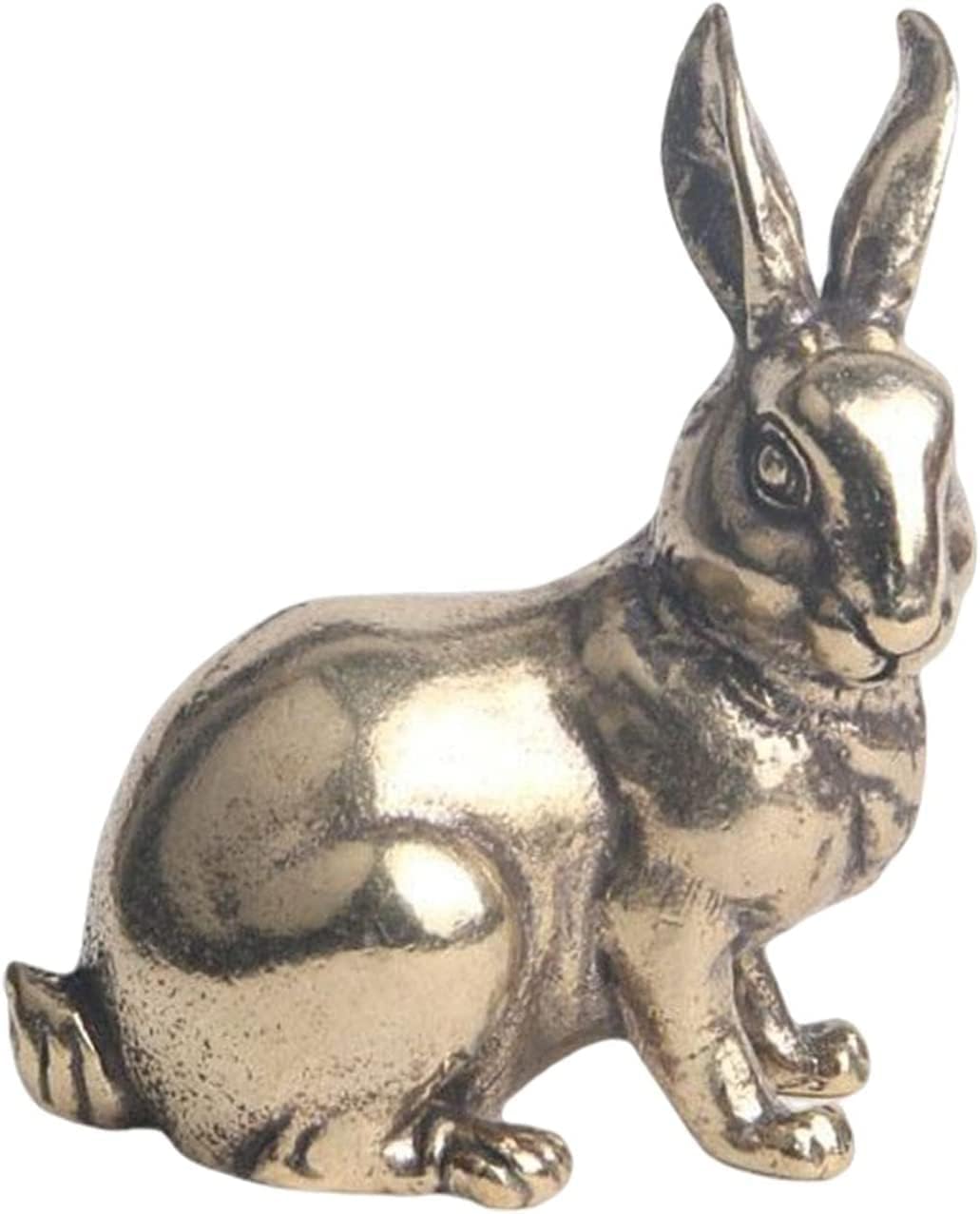 Joylern Brass Miniature Rabbit Statue Desk Decor