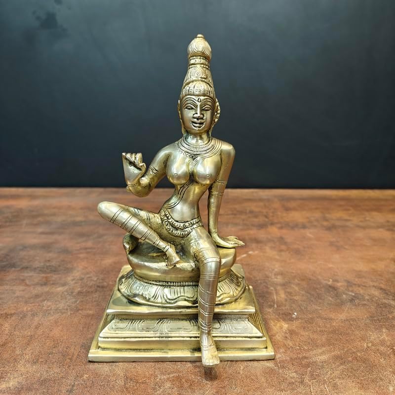 Statuestudio Seated Parvati Idol 85 Inch Brass