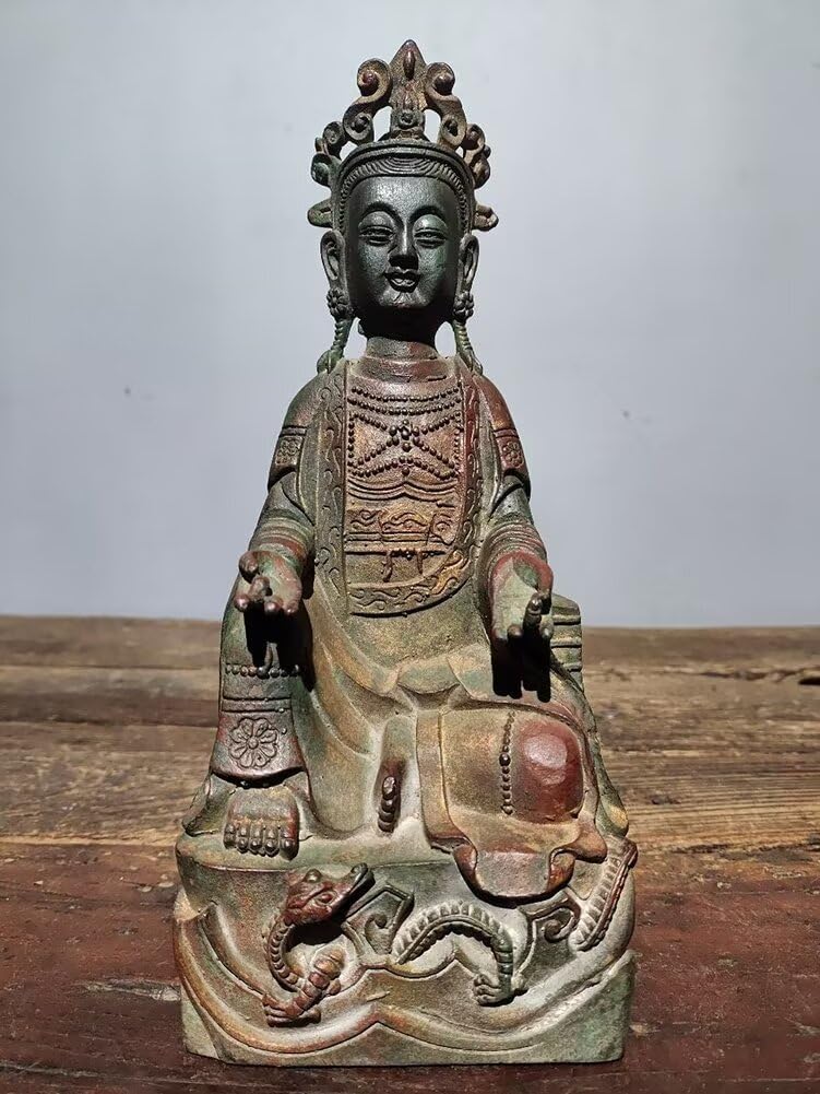 Julrybox Brass Buddha Statue 93 Inch Collectible Figurine
