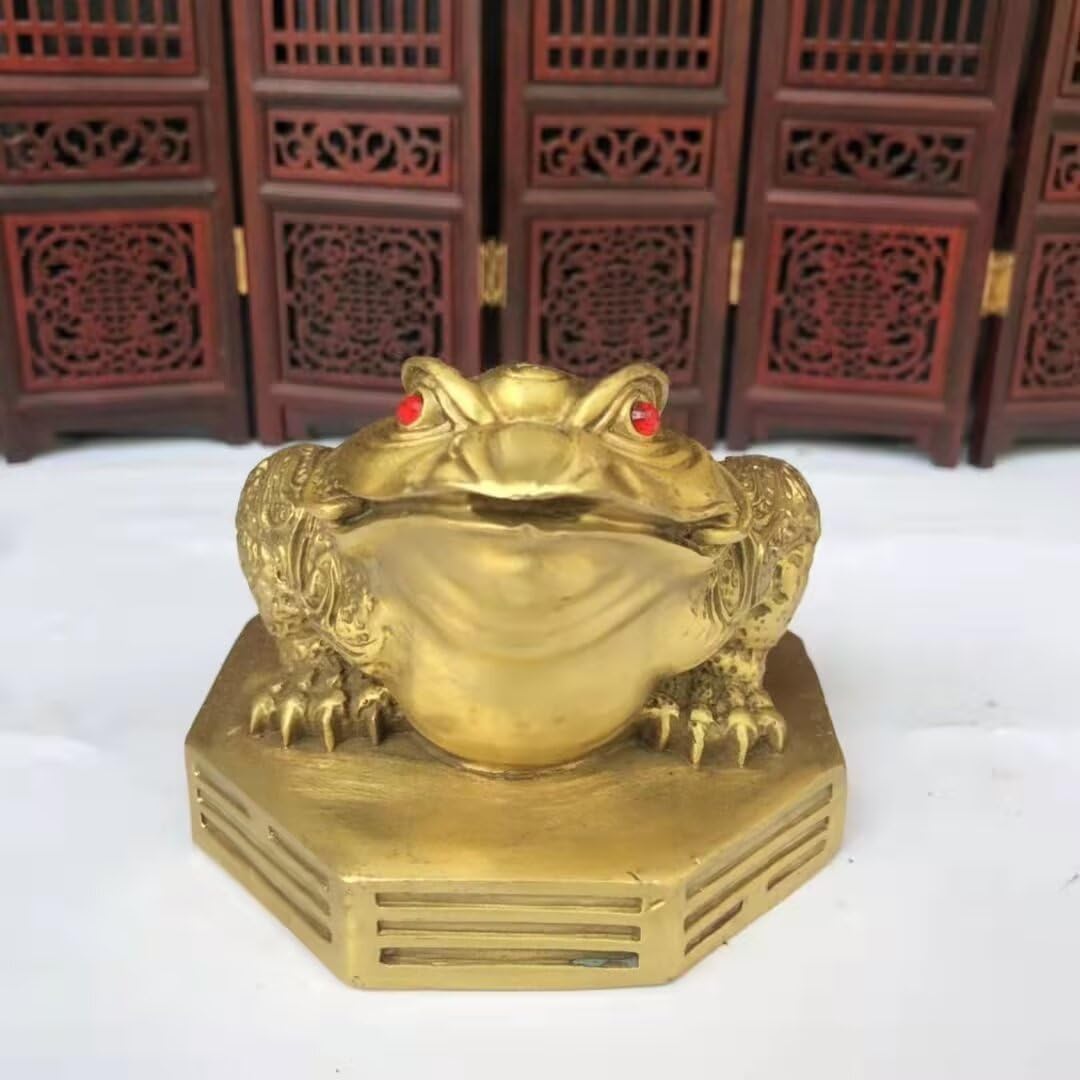 Julrybox Feng Shui Money Frog Brass Statue 3 Legs