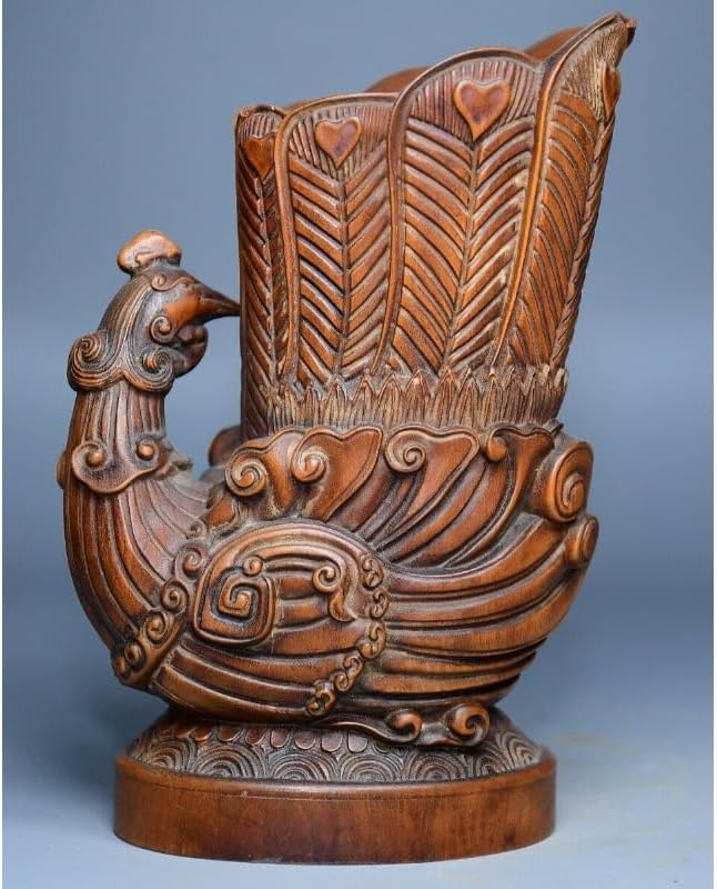 LimpaC Handcrafted Boxwood Phoenix Statues Decor