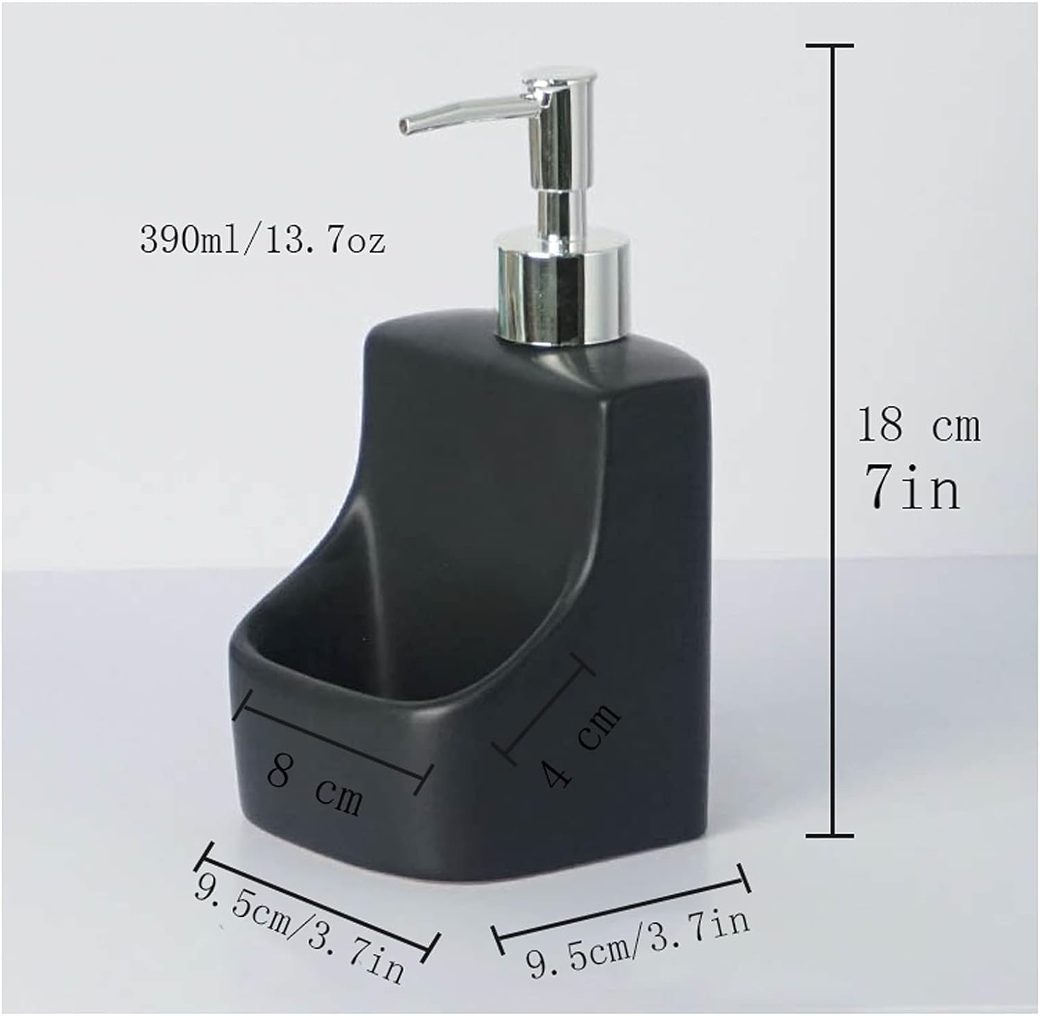 Liquid Ceramic Dish Soap Dispenser with Sponge Holder 137oz