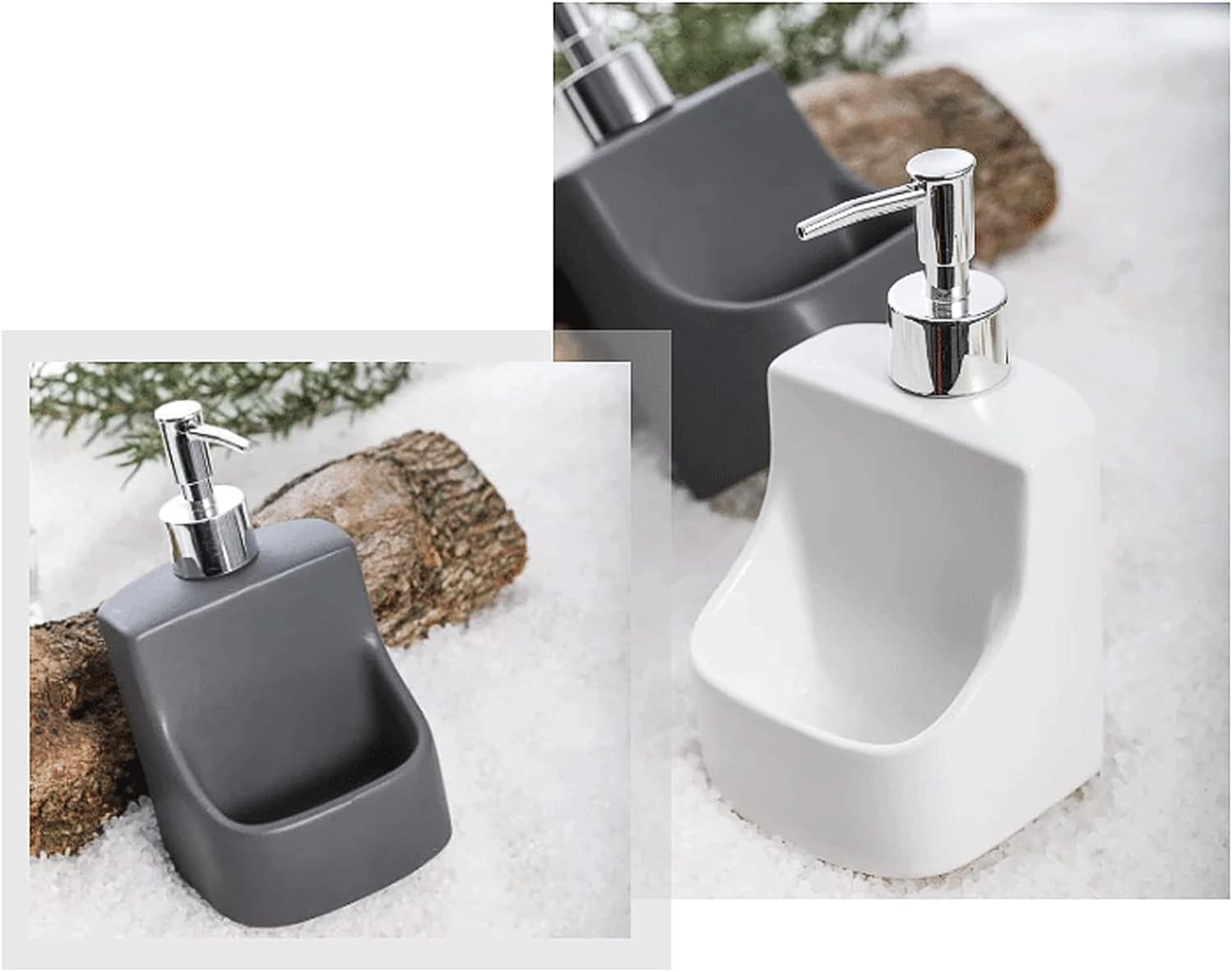 Liquid Ceramic Dish Soap Dispenser with Sponge Holder 137oz