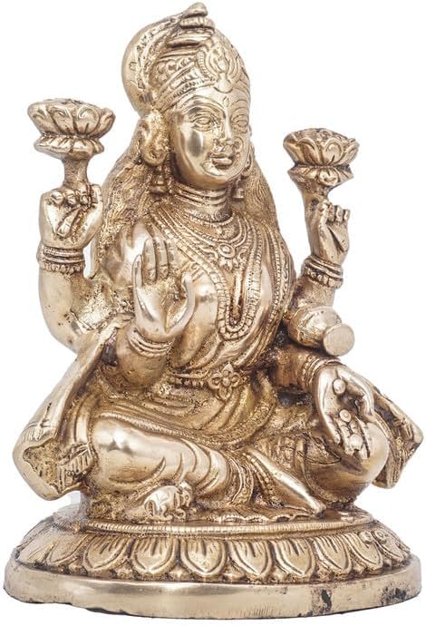Statuestudio Goddess Lakshmi Brass Statue 75 Inch 1