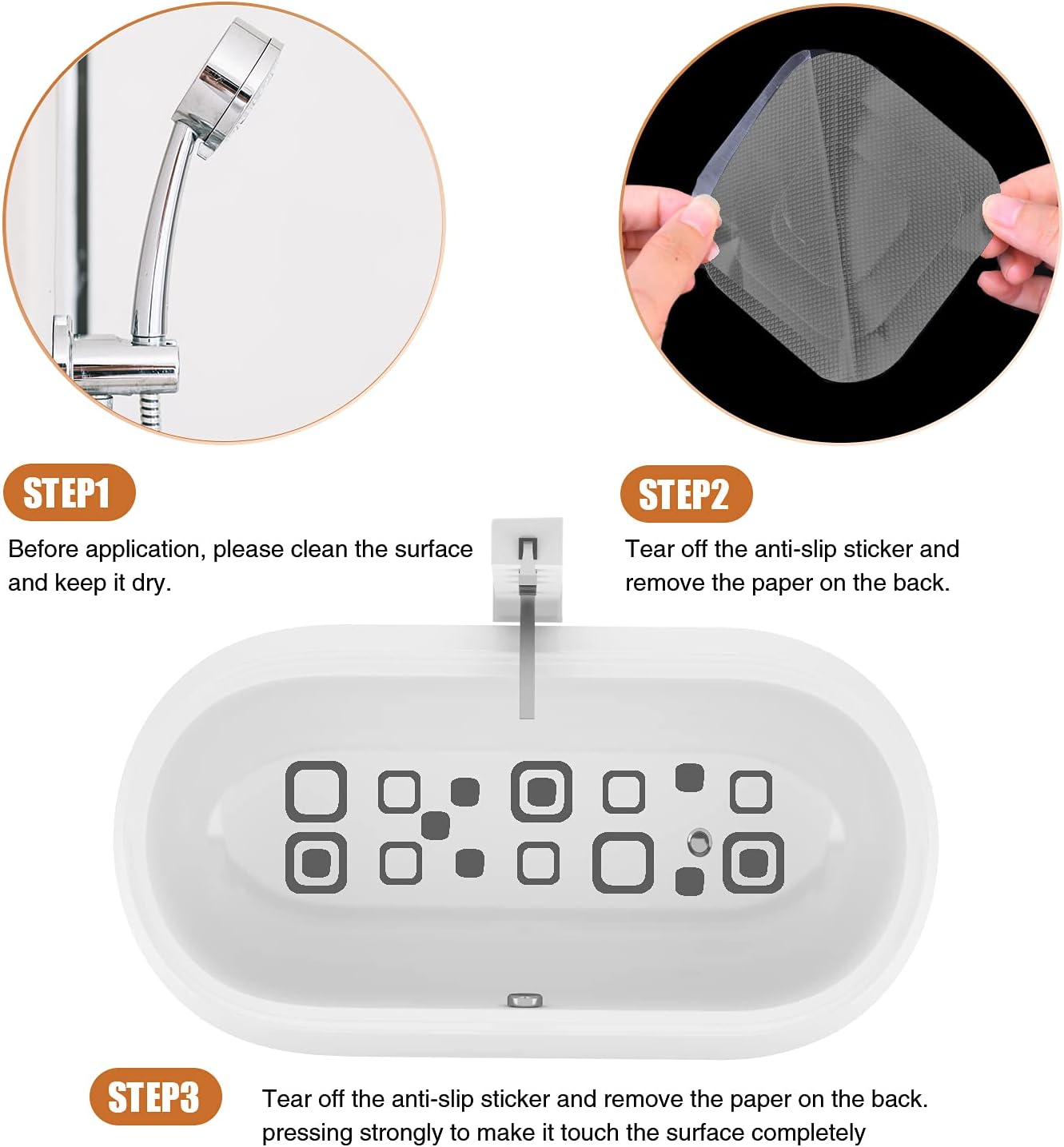 Non-Slip Bathtub Stickers with 72 PCS and Scraper