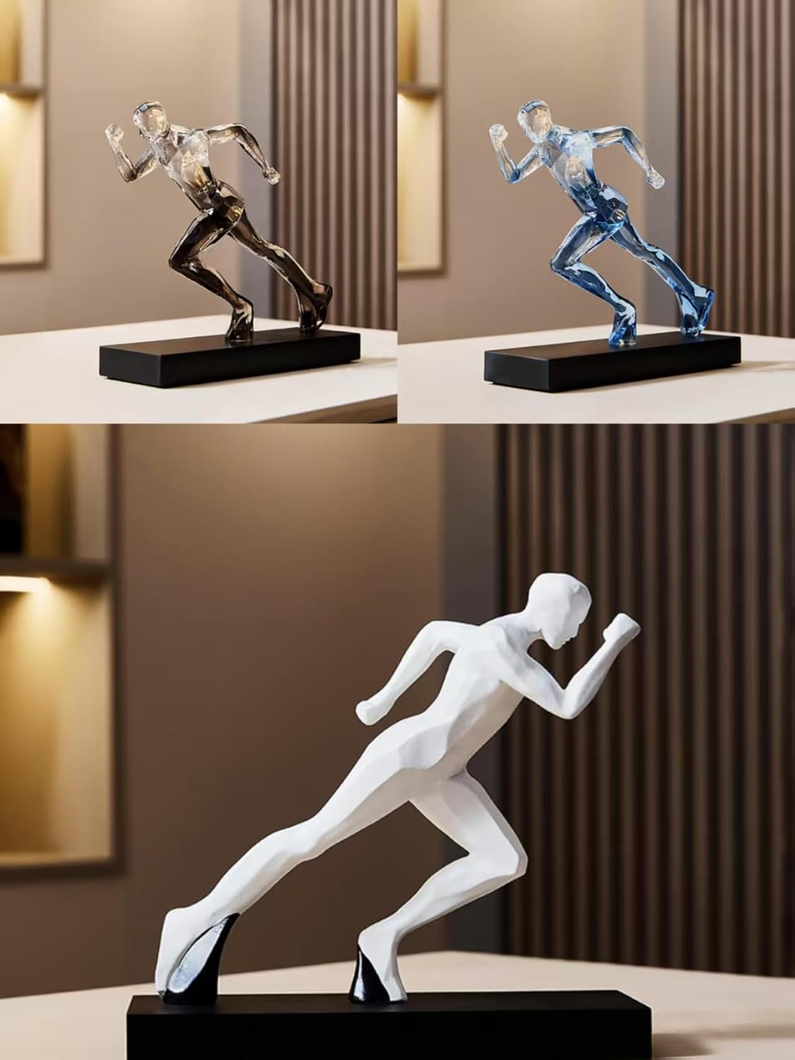 Modern Art Runner Resin Figurine Black Base