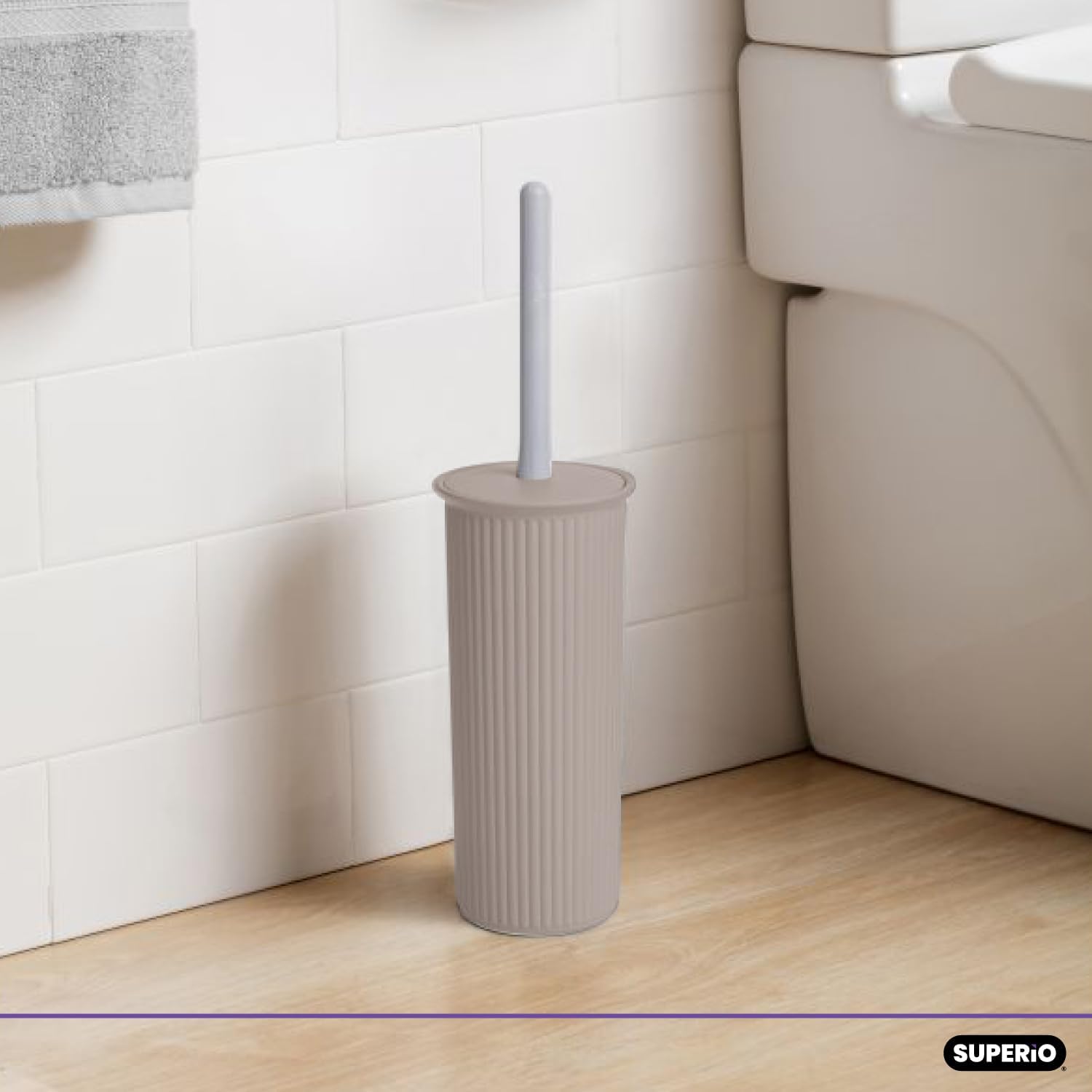 Superio Decorative Toilet Brush Set Taupe 2 Pack