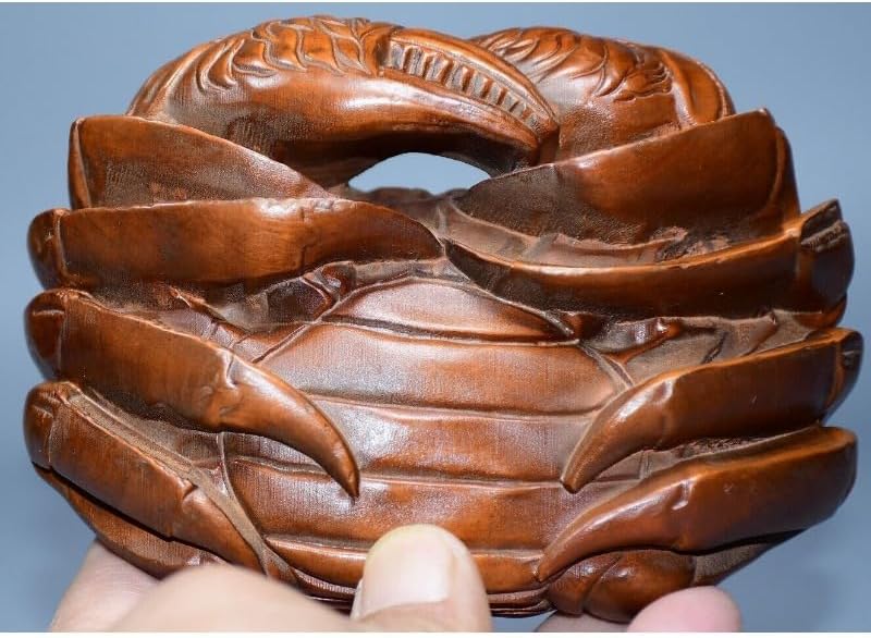 Lovable Mother Crab Statue - Handcrafted Boxwood Decor