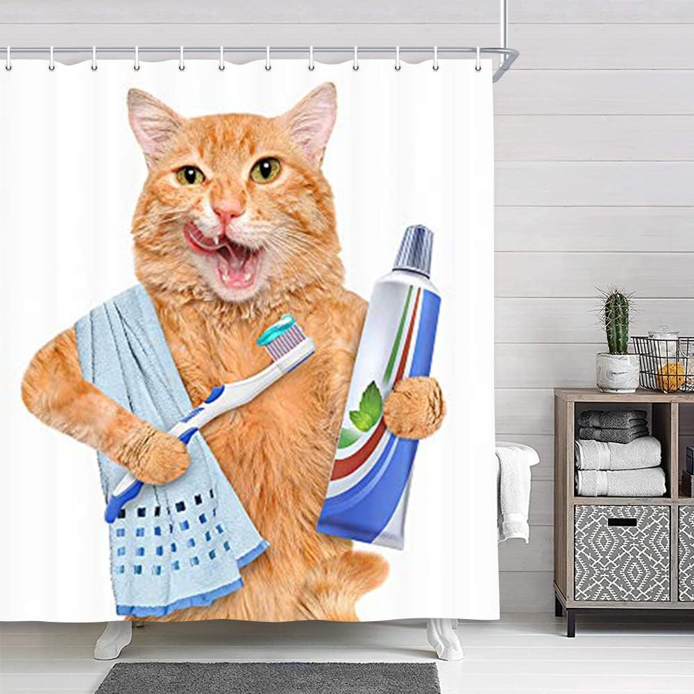 NYMB Funny Animals Kids Shower Curtain Set
