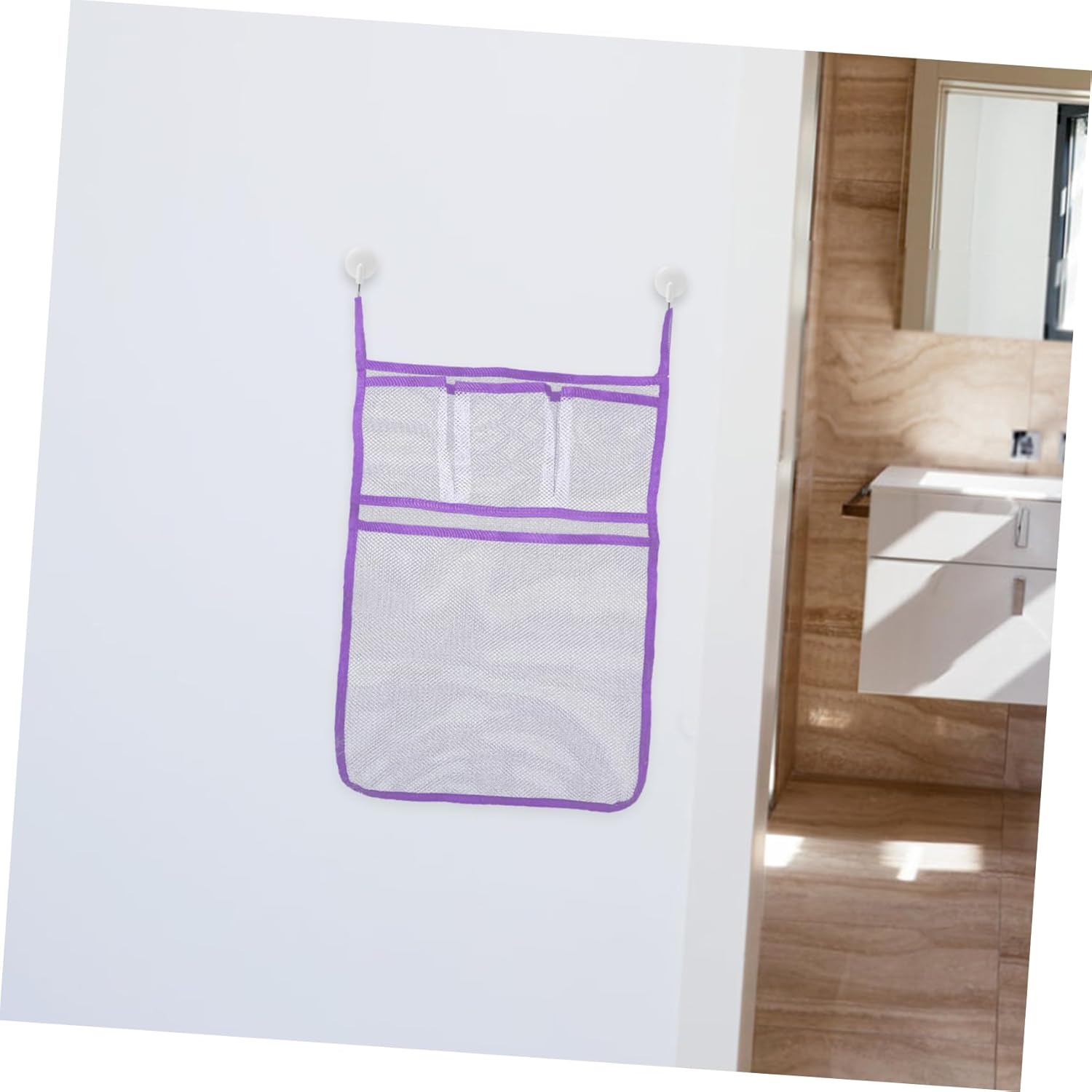 BRIGHTFUFU Bathroom Corner Organizer Mesh Pouch