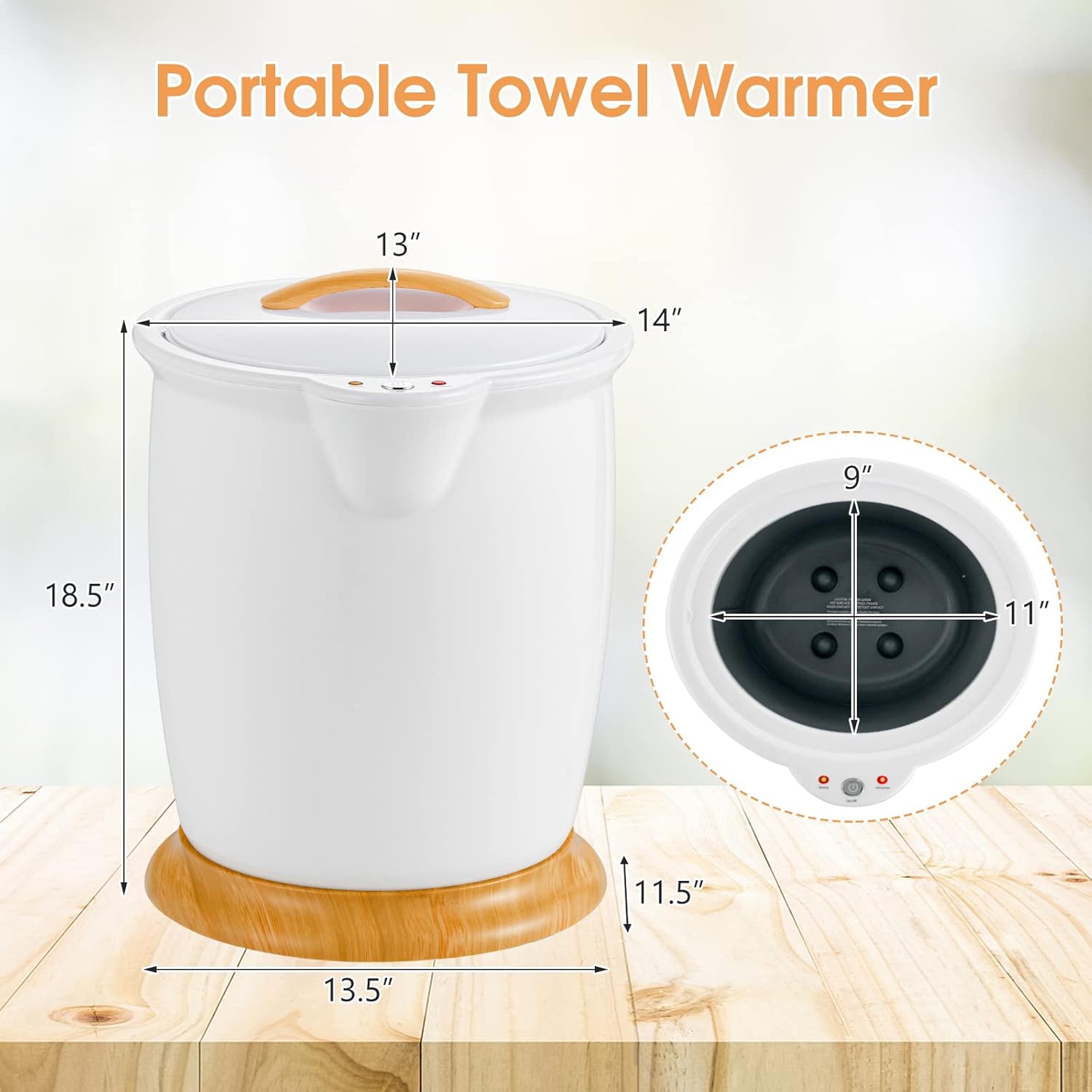 Tangkula Towel Warmer Bucket 20L Luxury with Fragrance Holder