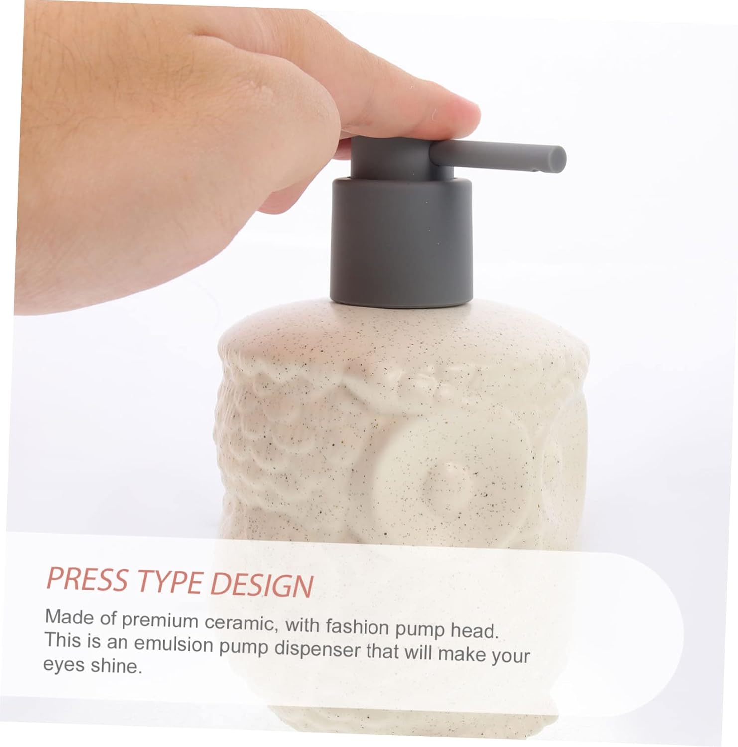 PRETYZOOM Modern Owl Ceramic Lotion Dispenser 440ml Reusable Soap Bottle