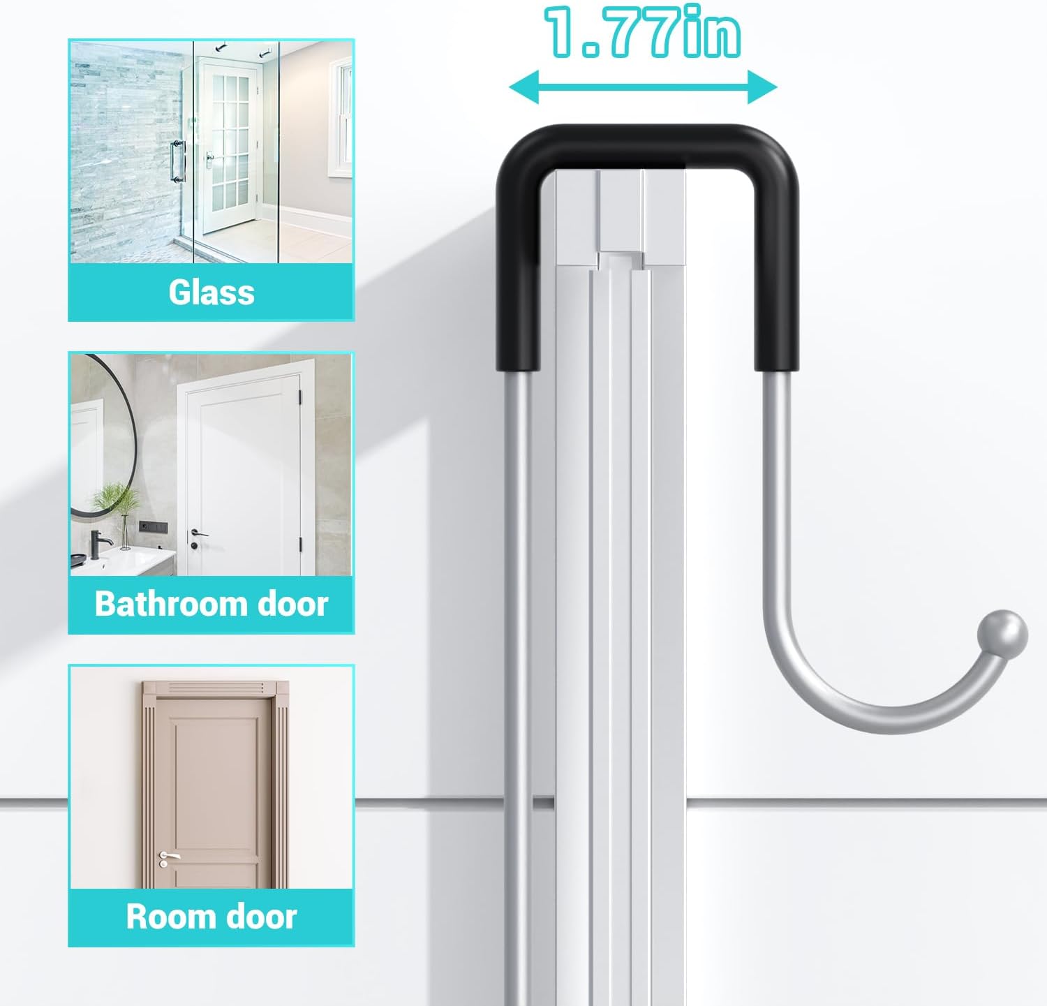 Aitatty Silver Hanging Shower Caddy Over Door - No Drilling