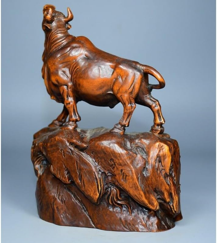 Handcrafted Home Decor Mini Boxwood Zodiac Ox Pine Tree Statue