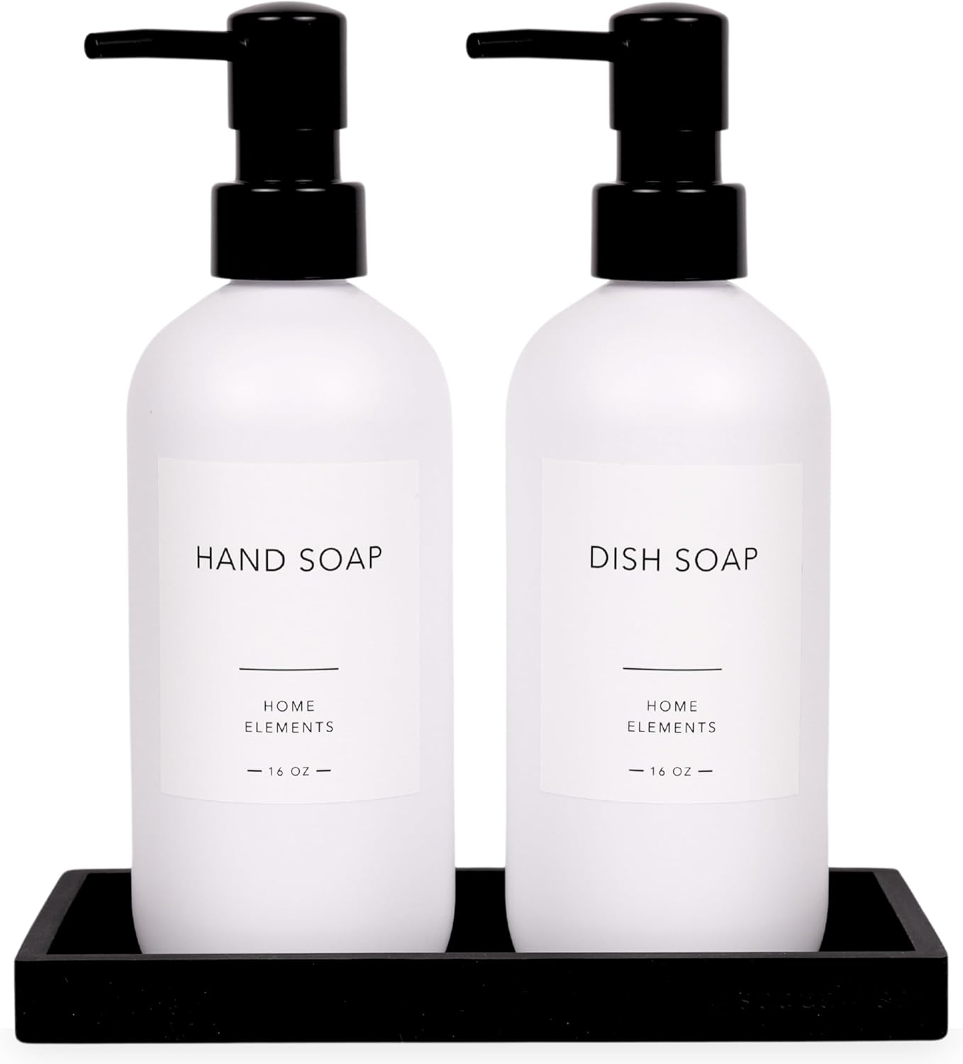 ShatterFree Soap Dispenser Set - 16 oz PET Plastic with Pump Tray