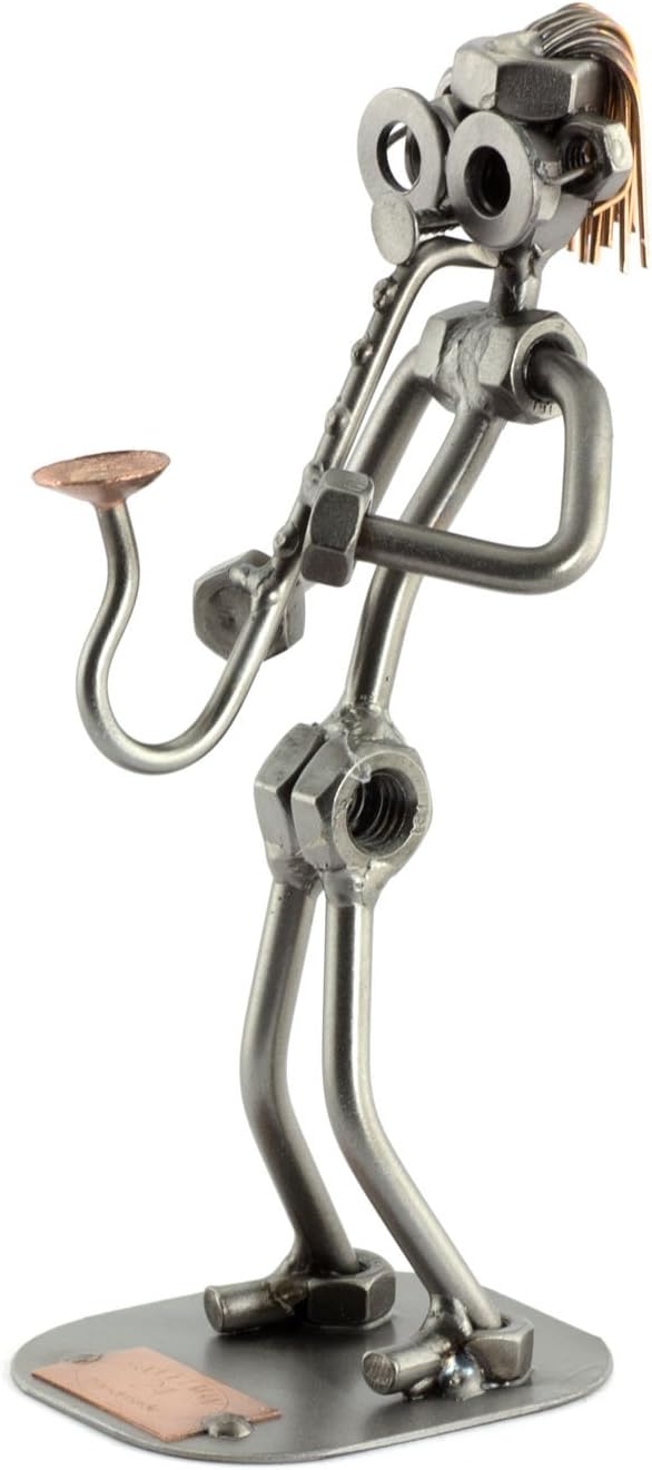 Handmade Saxophone Sculpture Nuts Bolts Metal Ornament