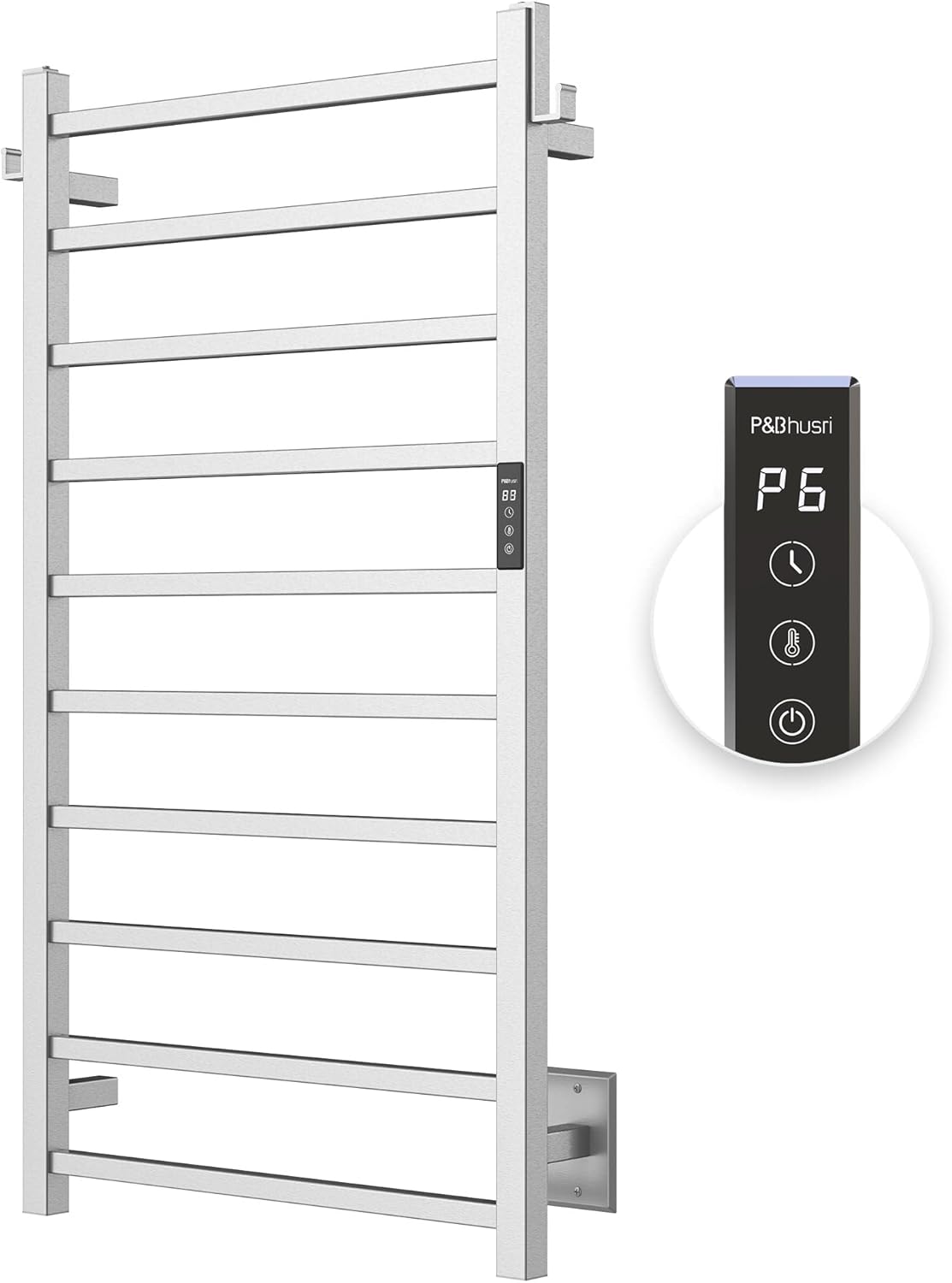 PBhusri 10-Bar Electric Towel Warmer with Timer