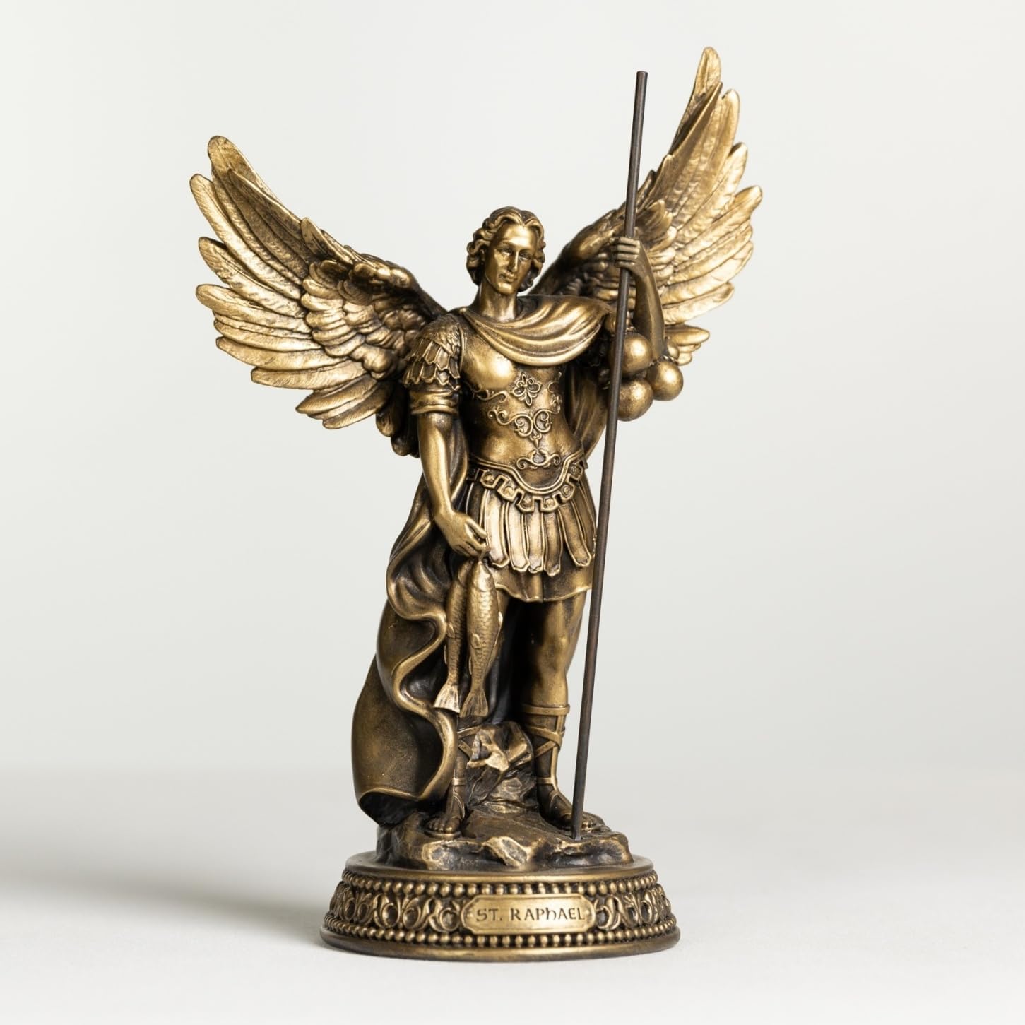 102 Inch Saint Raphael Bronze Statue with Name Plate