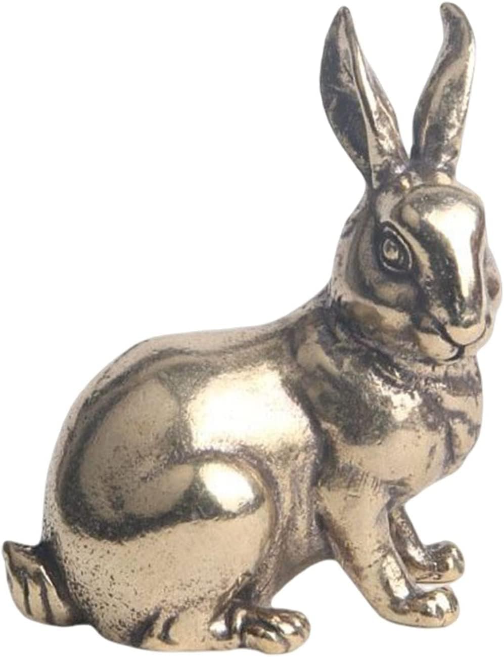 Joylern Brass Miniature Rabbit Statue Desk Decor