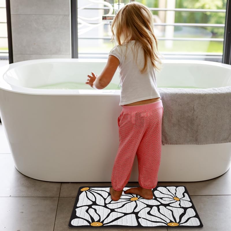 Floral Bathtub Mat Non Slip for Kids 27x16in 1