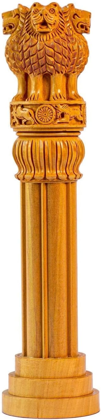 Samyuktha Wooden Ashoka Stambh 6 Inch Decor Showpiece