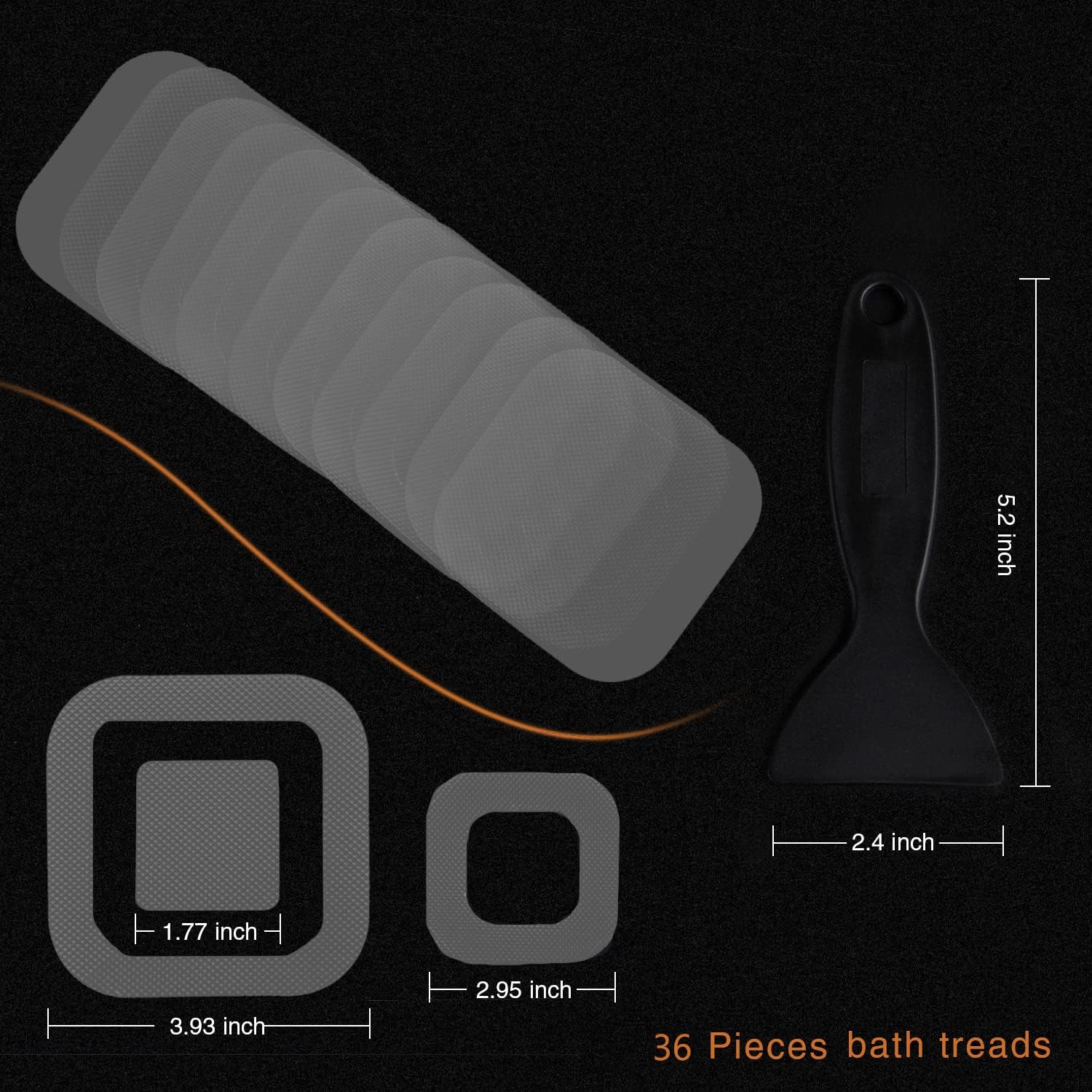 Non-Slip Bathtub Stickers with 72 PCS and Scraper