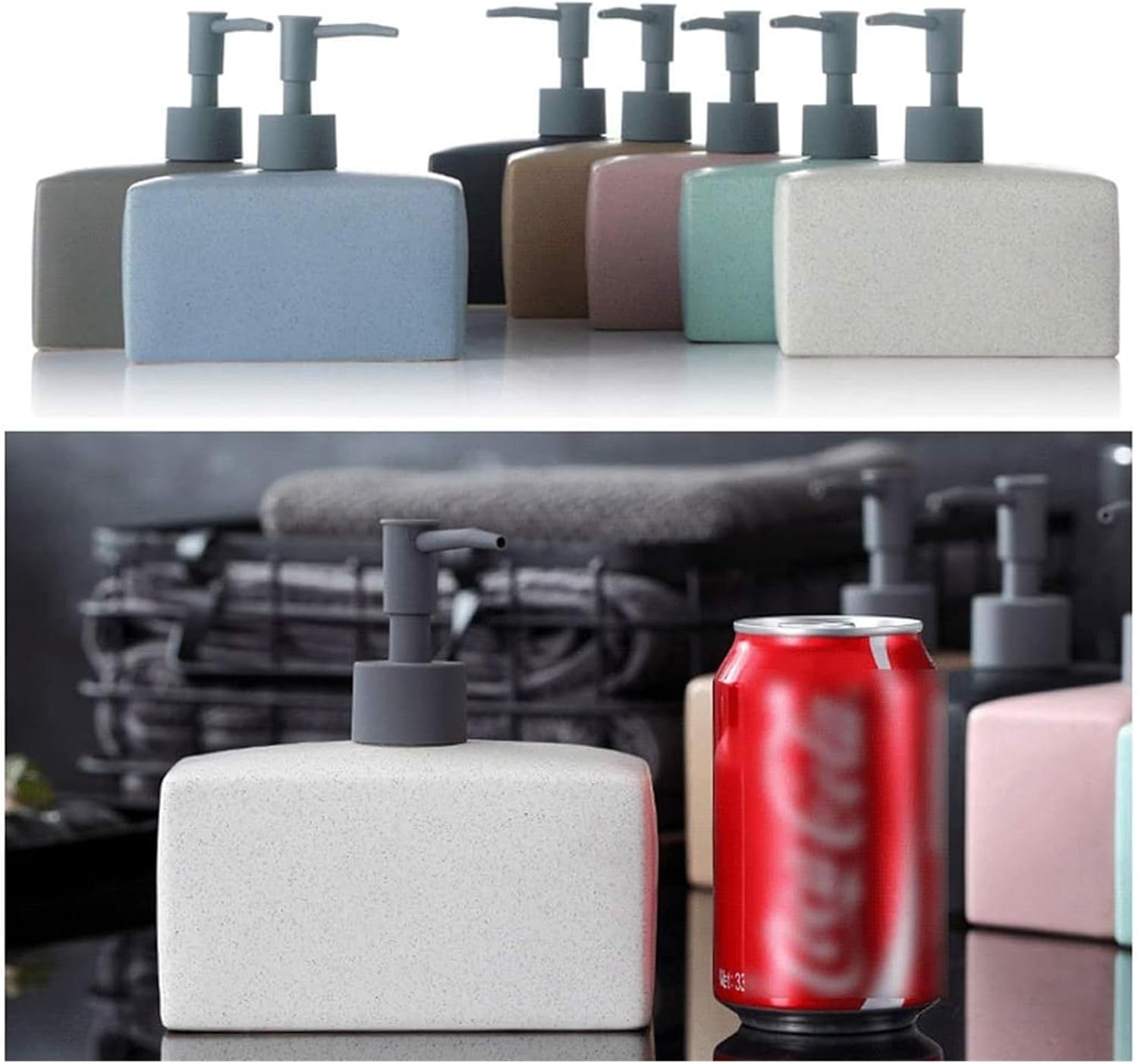 OXOAMP Square Ceramic Soap Dispenser 500ml