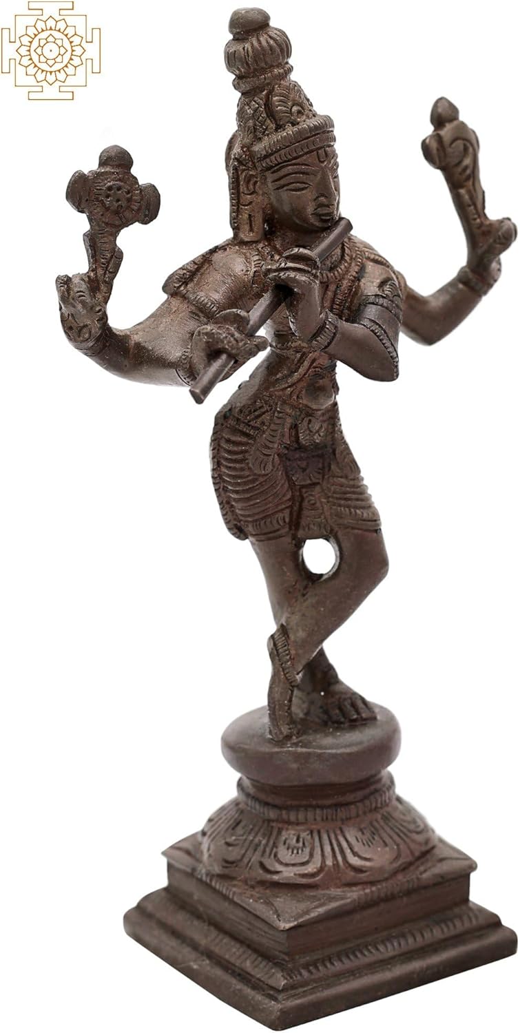 Brass Krishna Cosmic Form Statue Pooja Decoration