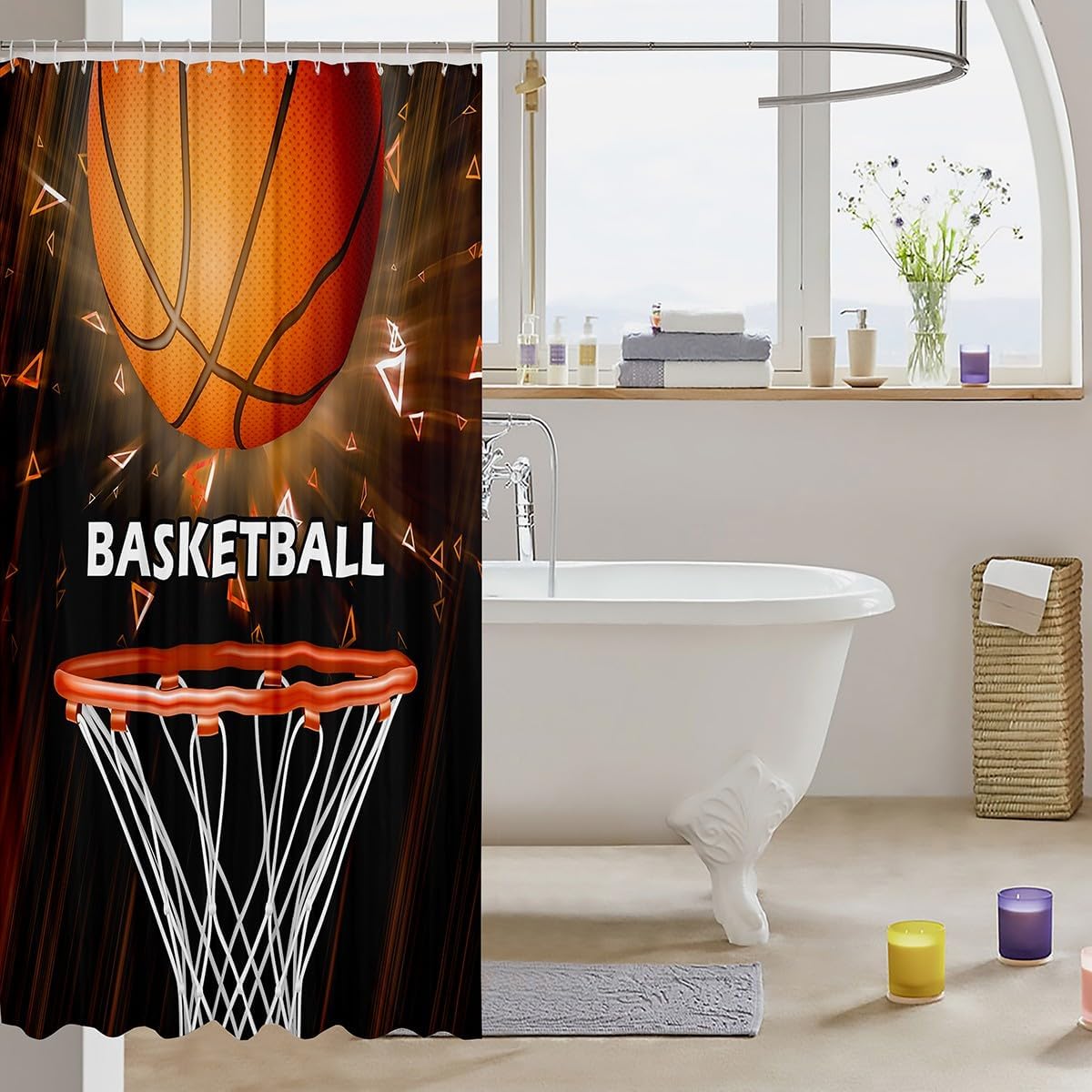 Feelyou Basketball Shower Curtain Set 72x78
