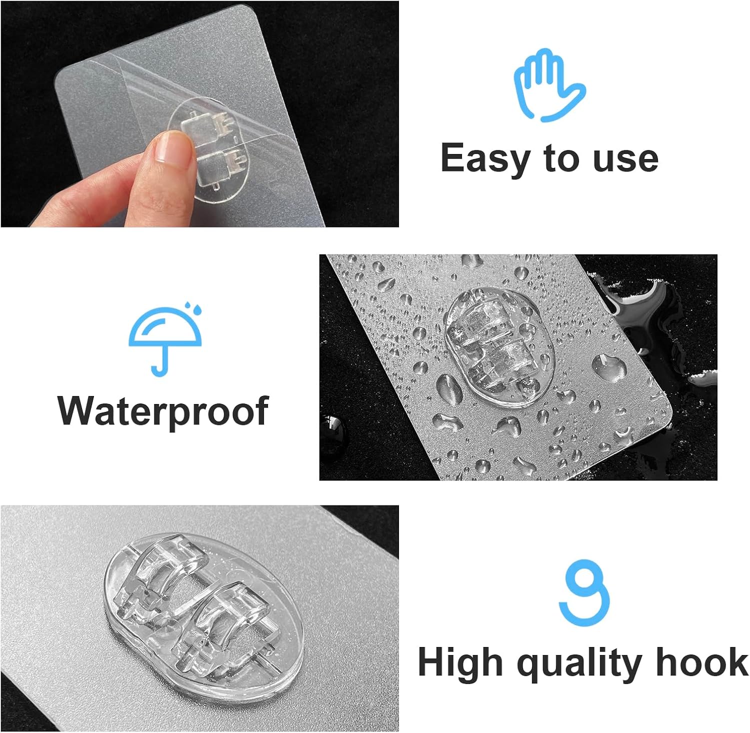 LSOSVSEU Shower Caddy Adhesive Hooks 5Pcs Triple Double Hooks