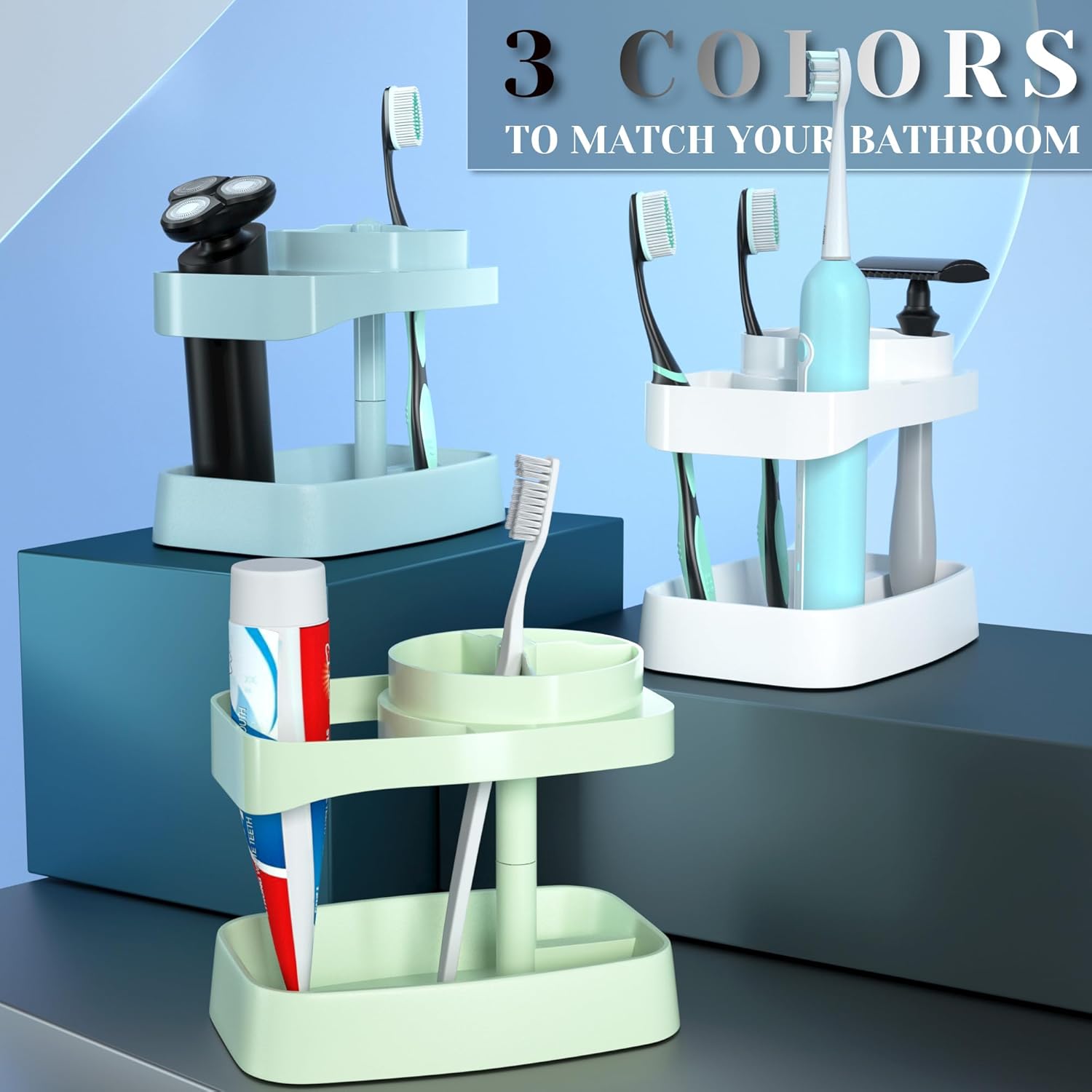 CRKIOB Family Toothbrush Holder with Drainage and Ventilation 1