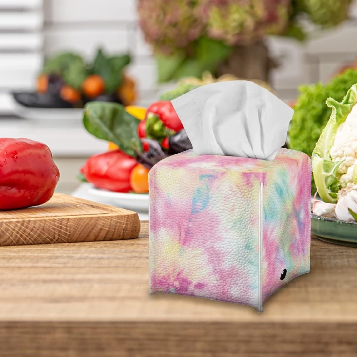 AFPANQZ Tie Dye Tissue Box Cover for Bathroom Office Bedroom