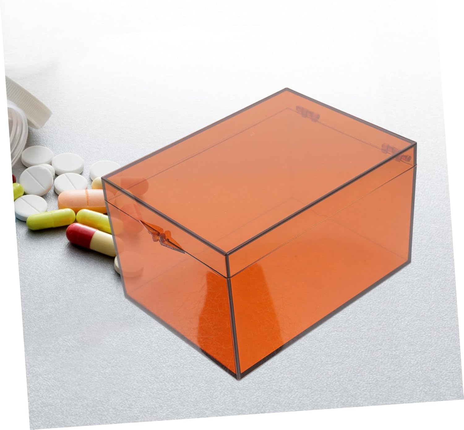 Anneome Medicine Box with Lid Large Acrylic Storage Organizer