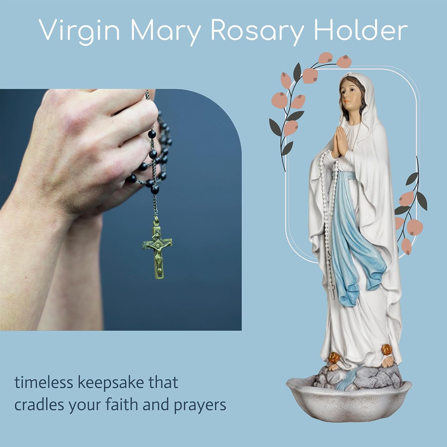 Grace4Joy Our Lady of Lourdes Statue 13 Inches